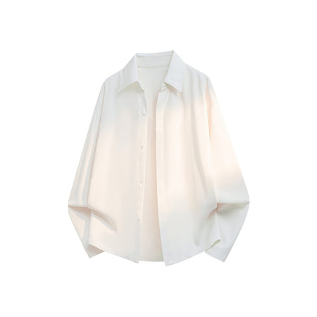 White men's casual shirt - button-up design with relaxed comfortable fit