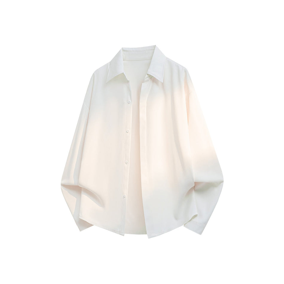 White men's casual shirt - button-up design with relaxed comfortable fit