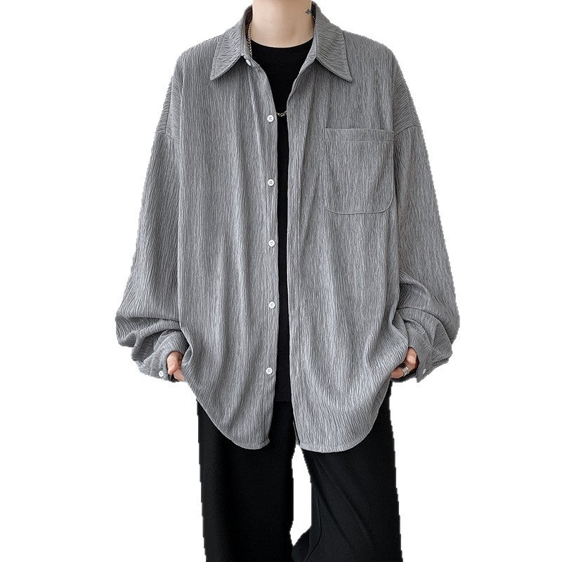 White men's casual shirt - button-up design with relaxed comfortable fit