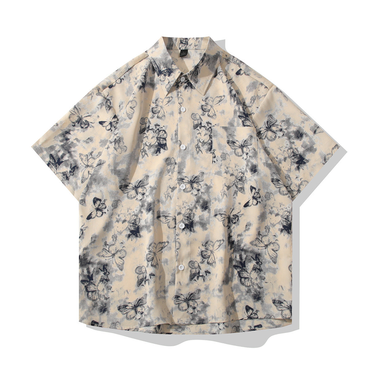Ds135 Khaki men's casual shirt - button-up design with relaxed comfortable fit