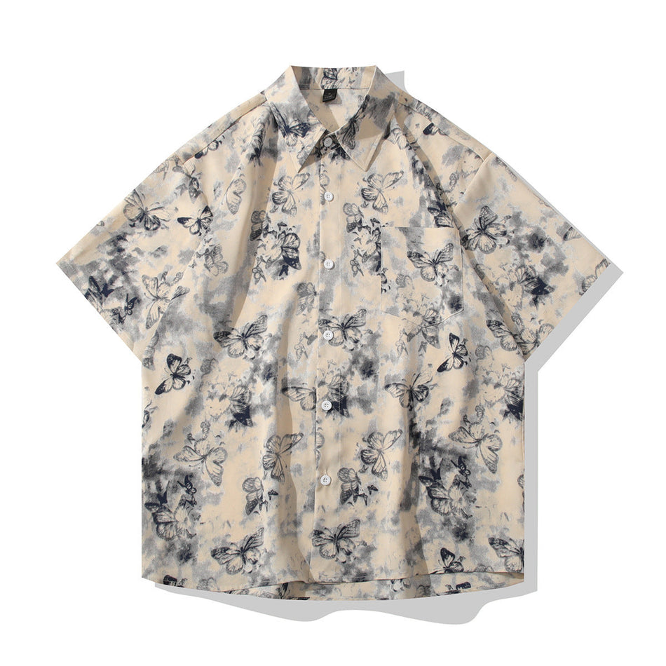 Ds135 Khaki men's casual shirt - button-up design with relaxed comfortable fit