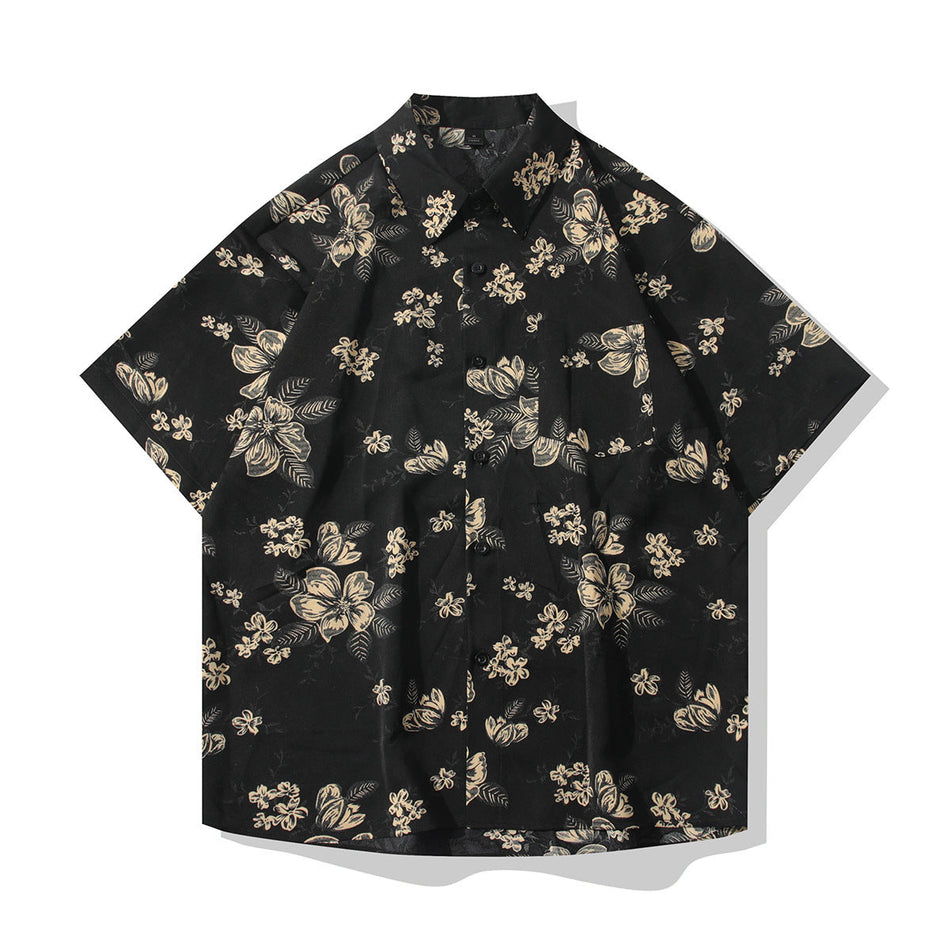 Men’s Ice Silk Breathable Floral Casual Shirt – 2026 Cross-Border