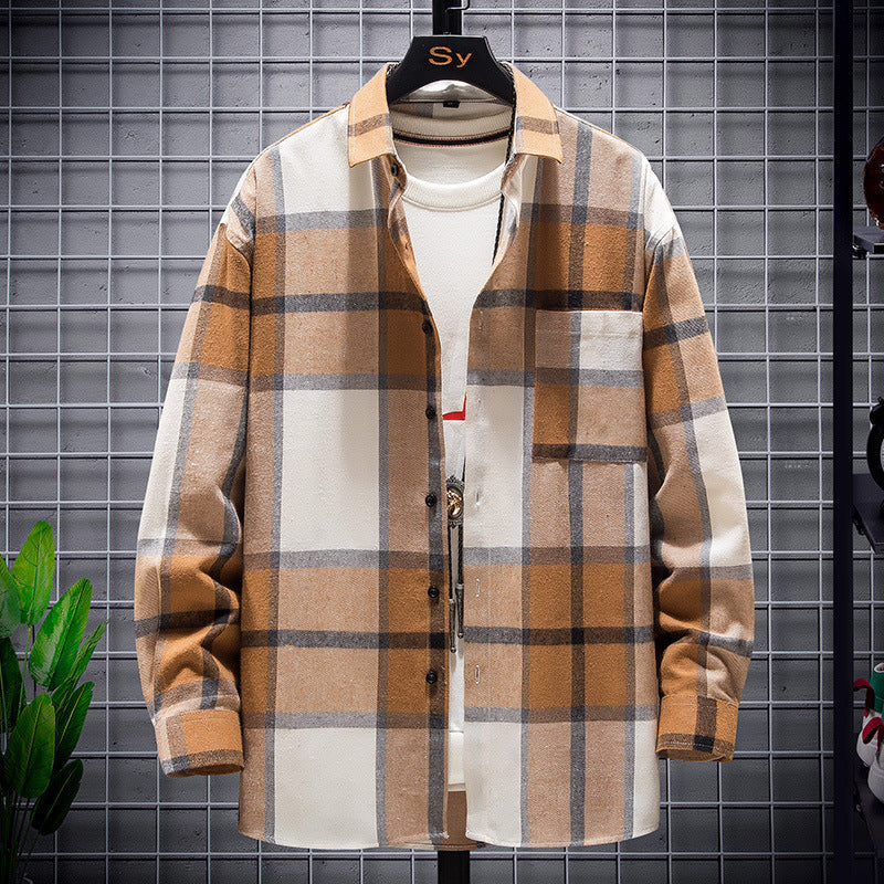 Blue Check men's casual shirt - button-up design with relaxed comfortable fit