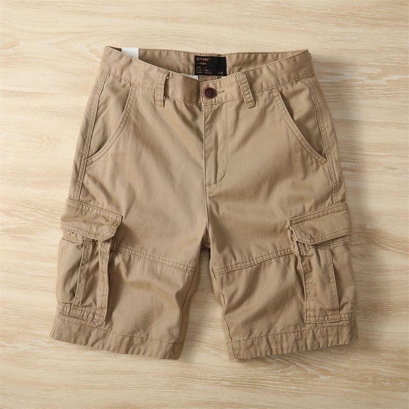 Men's American Retro Washed Camouflage Utility Shorts