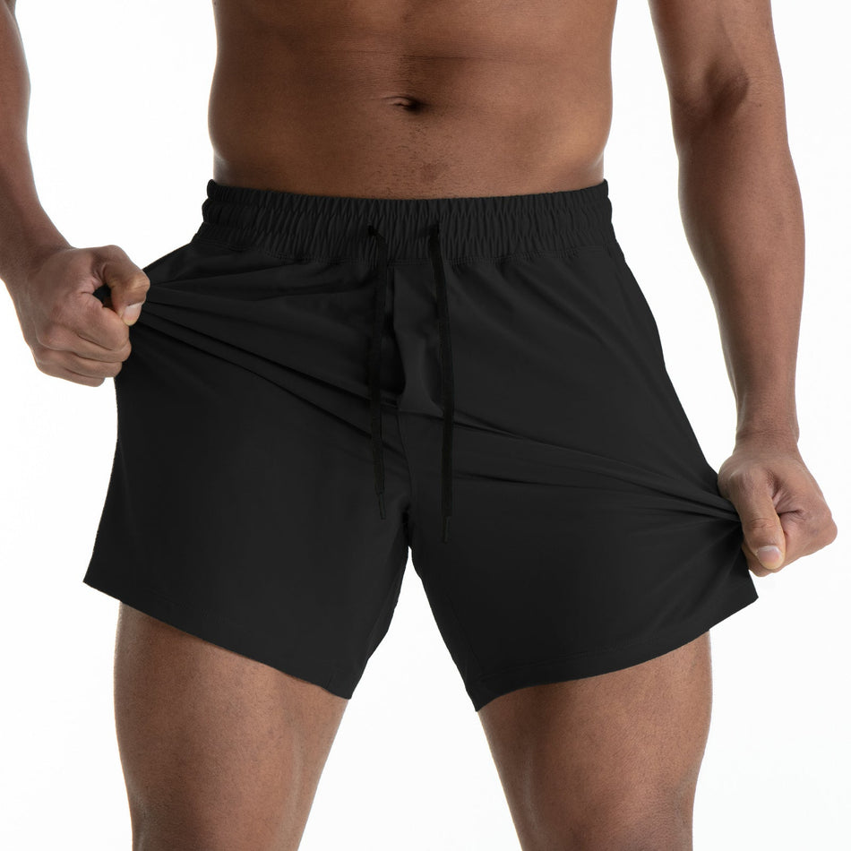 Black men's shorts - casual shorts with elastic waistband for active and leisure wear