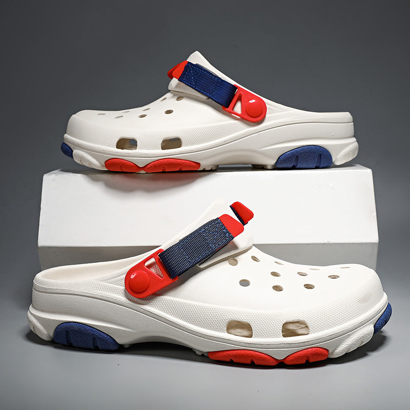 White casual sandals - open-toe footwear with comfortable cushioned footbed