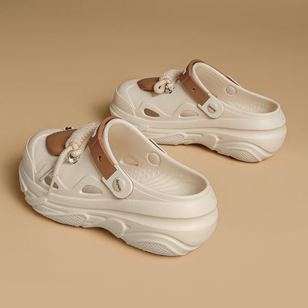 Beige casual sandals for men - open-toe footwear with comfortable cushioned footbed