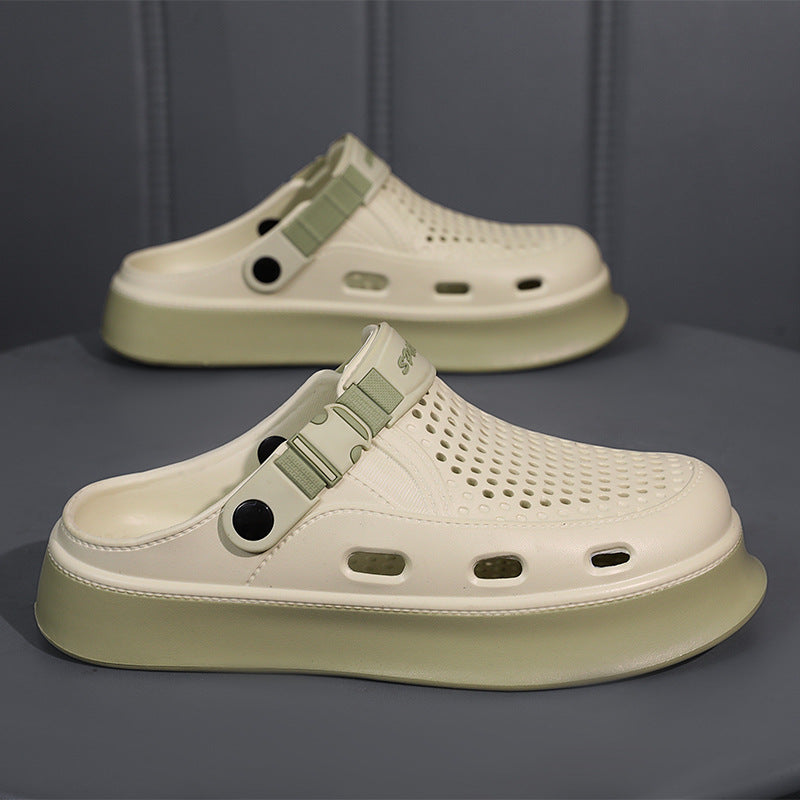 Men’s Color-Blocked Thick-Soled Outdoor Summer Clogs