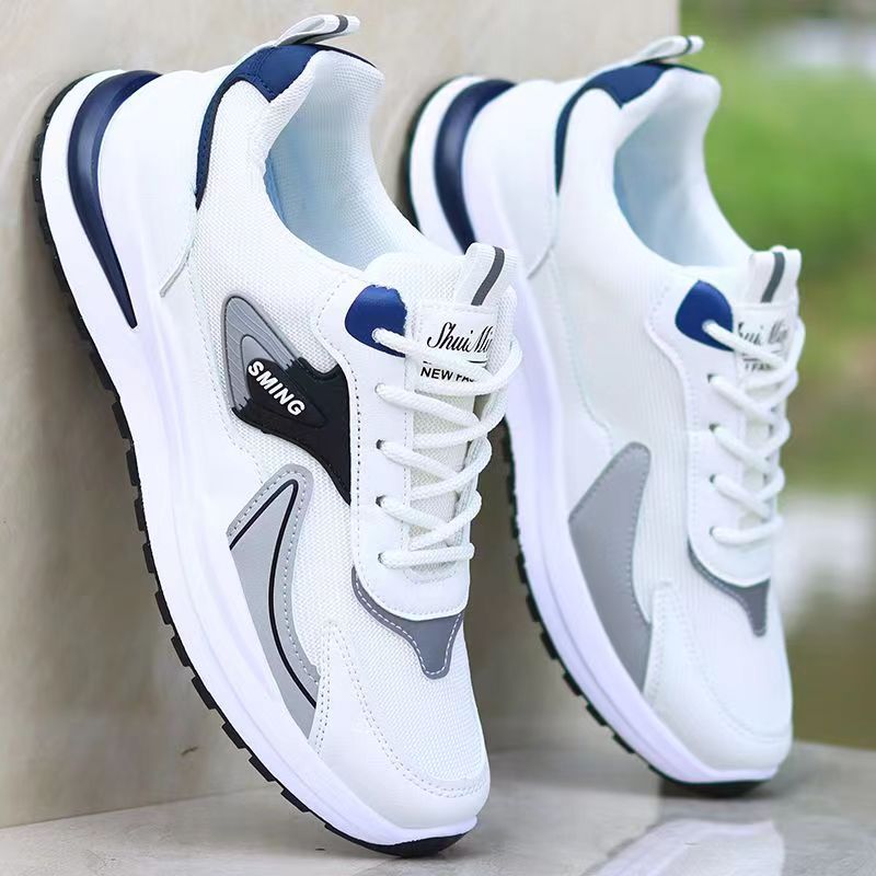 F01-Z White Mesh men's athletic shoes - training sports shoes with supportive breathable design