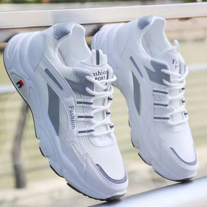 Men’s Breathable Hollow Mesh Height-Increasing Sports Shoes