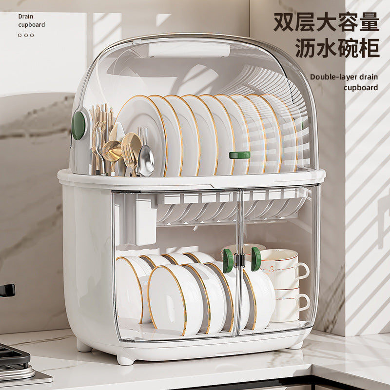 Golden Cat Kitchen Draining Cupboard with Dust-Proof — white