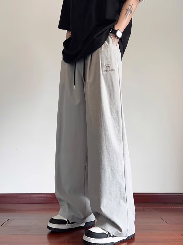 Men's Straight-Leg Ice Silk Quick-Dry Summer Trousers