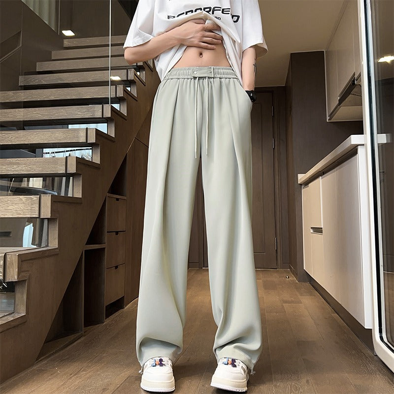 Men's Straight-Leg Ice Silk Relaxed Summer Trousers