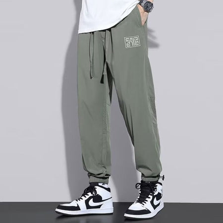 Gray men's trousers - slim fit casual pants with comfortable stretch fabric