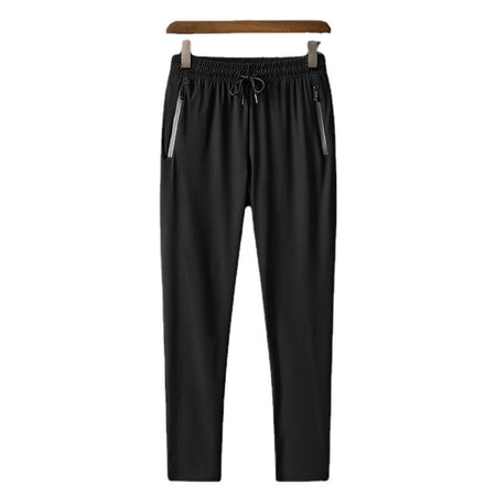 Black Straight Leg men's trousers - slim fit casual pants with comfortable stretch fabric