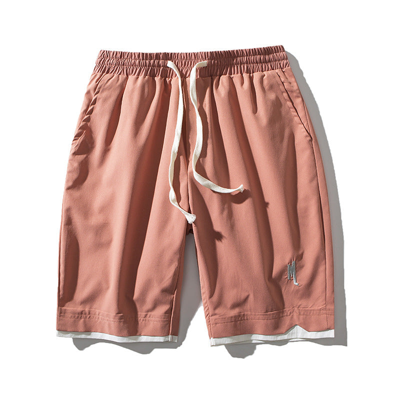 Light Gray men's shorts - casual shorts with elastic waistband for active and leisure wear