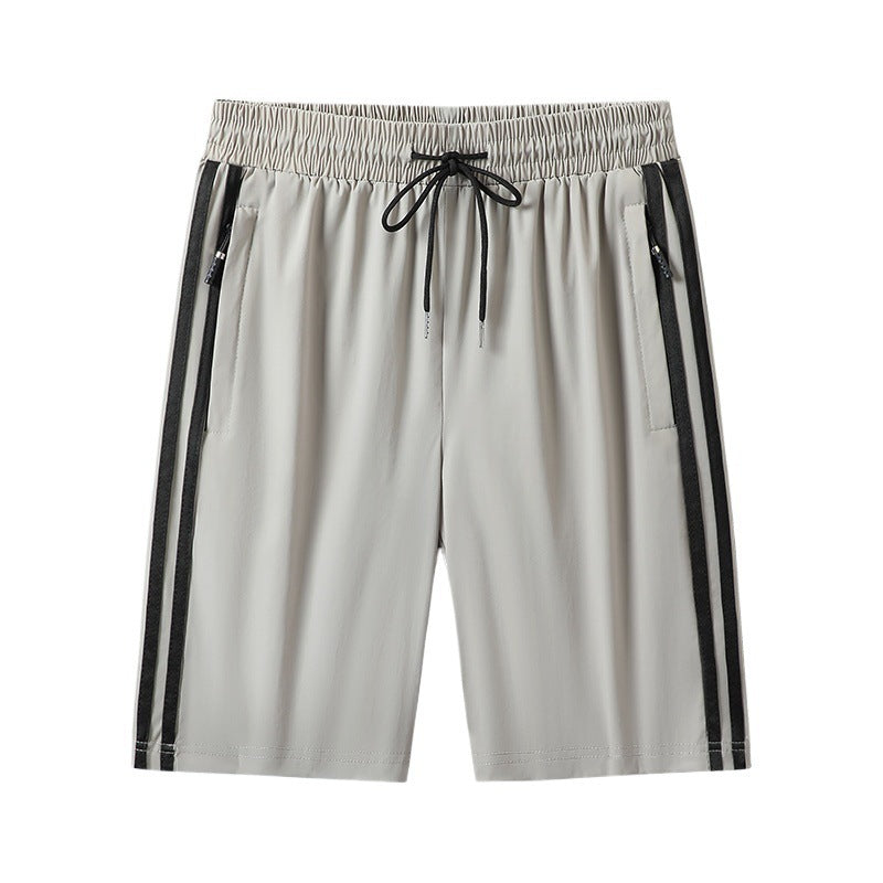 Khaki men's shorts - casual shorts with elastic waistband for active and leisure wear