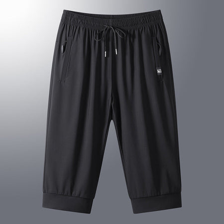 Black Flat Mouth men's shorts - casual shorts with elastic waistband for active and leisure wear