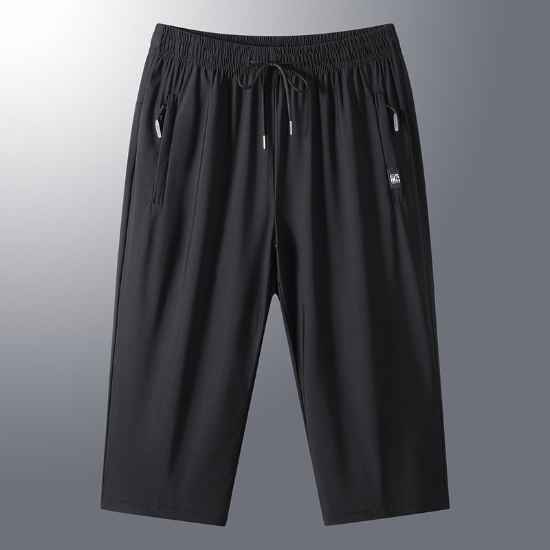 Men’s Premium Ice Silk Nylon Quick-Dry Cropped Pants
