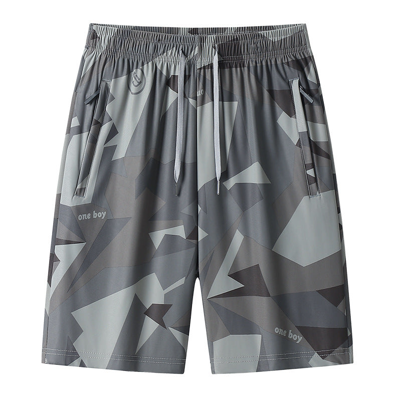 Light Gray men's shorts - casual shorts with elastic waistband for active and leisure wear