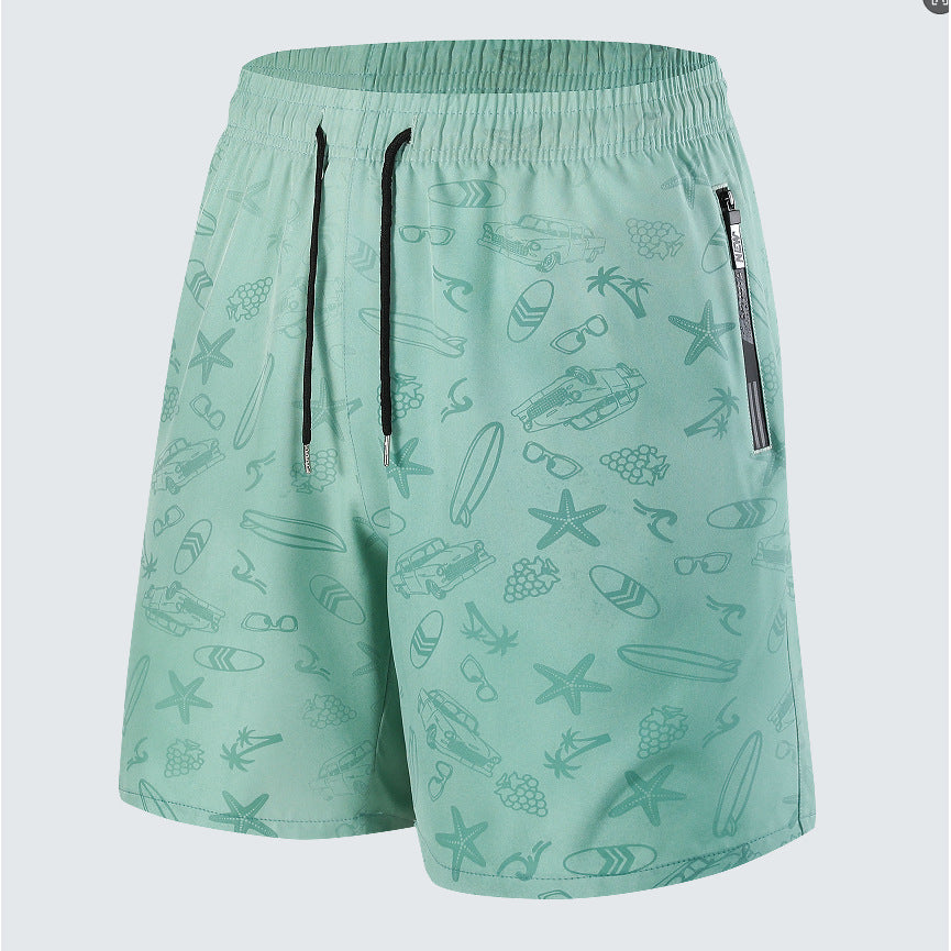 Grey men's shorts - casual shorts with elastic waistband for active and leisure wear