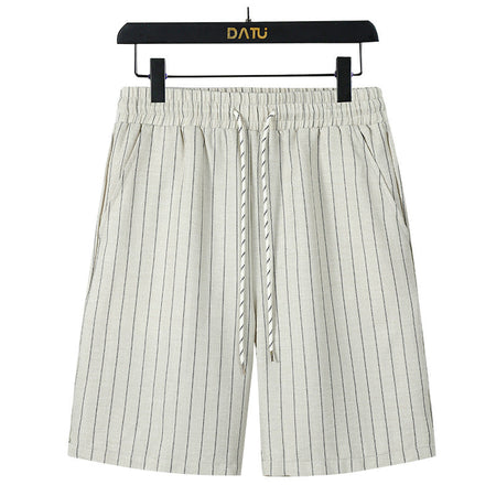 White men's shorts - casual shorts with elastic waistband for active and leisure wear