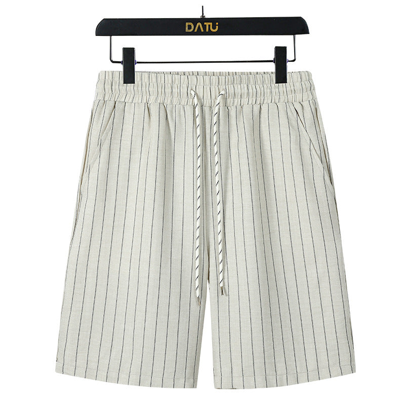 White men's shorts - casual shorts with elastic waistband for active and leisure wear