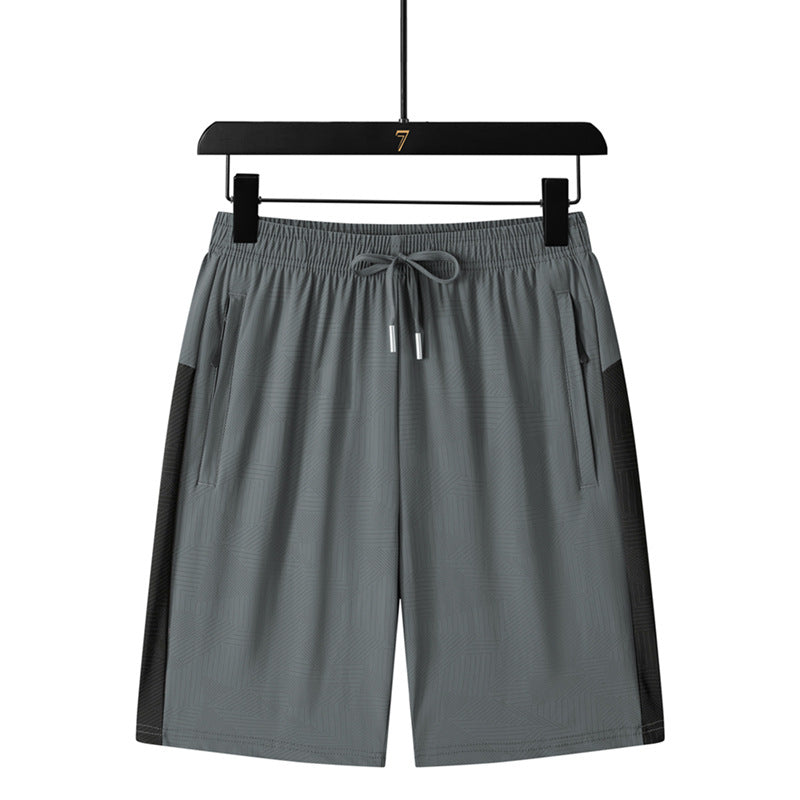 Men’s Premium Striped Ice Silk Quick-Dry Sports Shorts