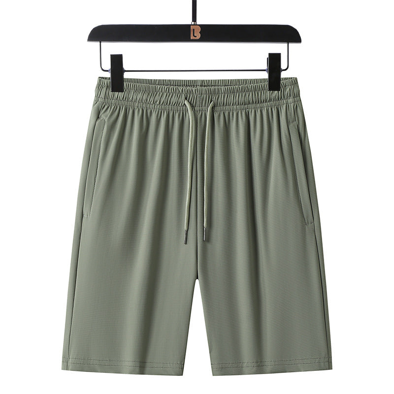 Men’s Premium Zippered Ice Silk Quick-Dry Sports Shorts