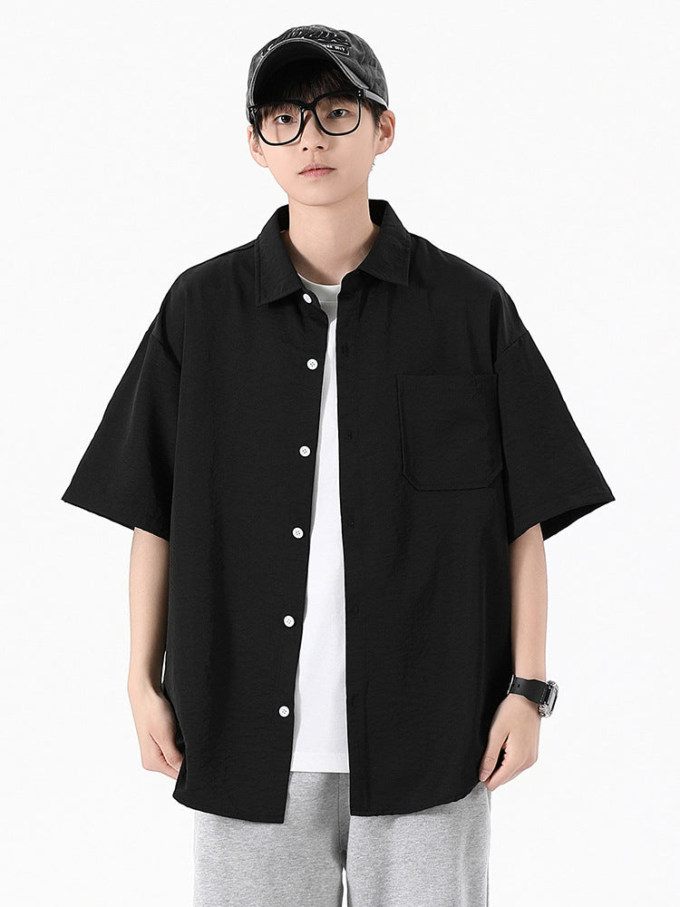 Men's Summer Premium Solid Color Relaxed Workwear Shirt