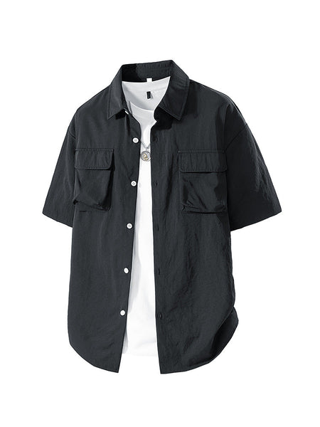 Men's Premium Summer Loose Five-Quarter Sleeve Workwear Shirt
