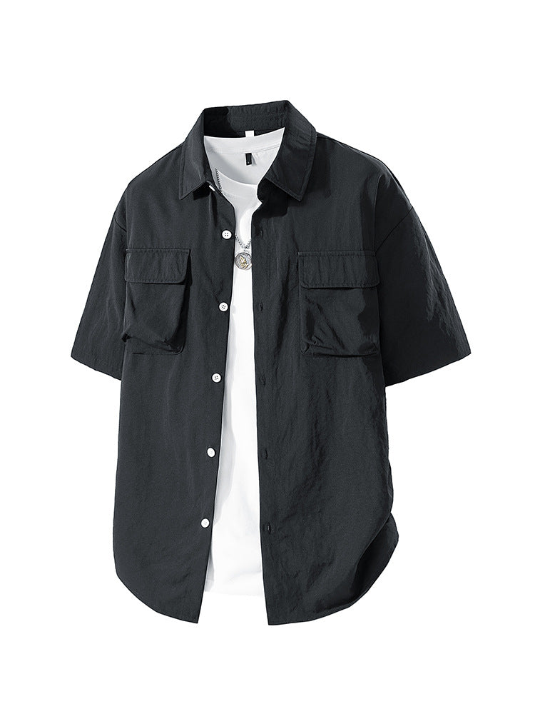 Men's Premium Summer Loose Five-Quarter Sleeve Workwear Shirt