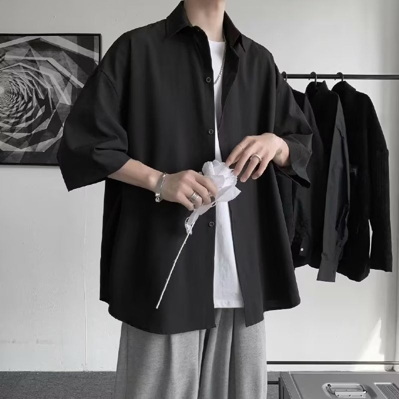 Men's Premium Ice Silk Cooling Drapey Summer Shirt