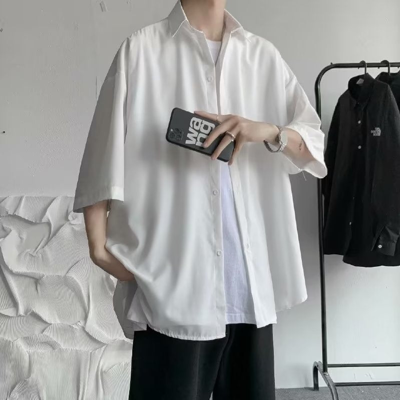 Men's Premium Ice Silk Cooling Drapey Summer Shirt