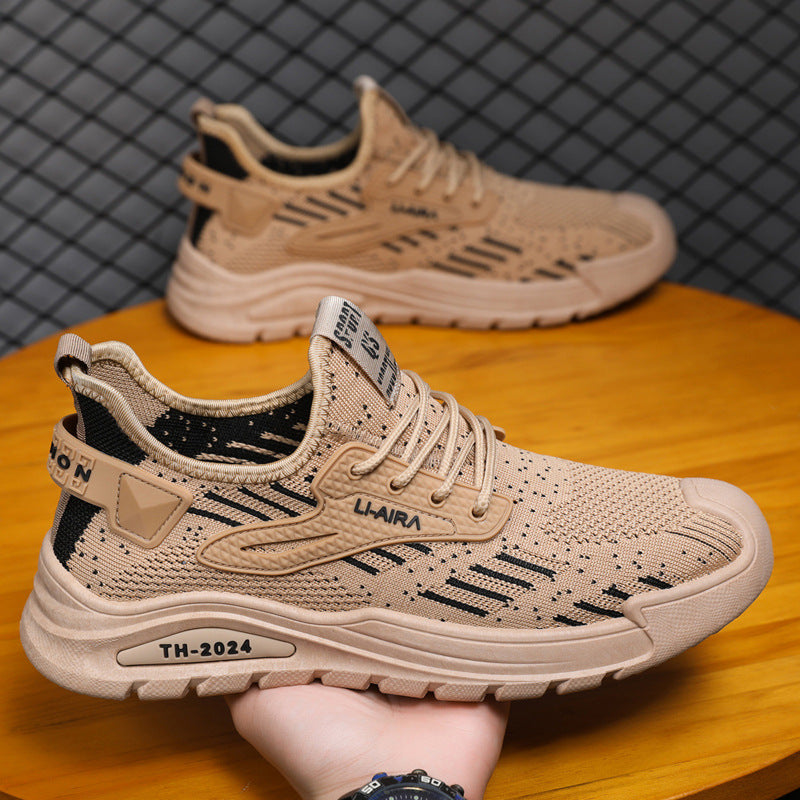 Men’s All-Match Fly-Woven Sneakers | Breathable Plus Size Fit