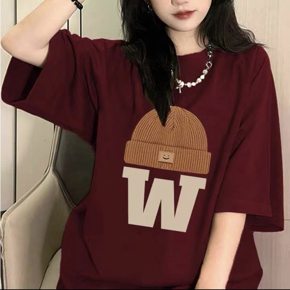 Pure Cotton Drop Shoulder Tee in Relaxed Half-Sleeve Fit