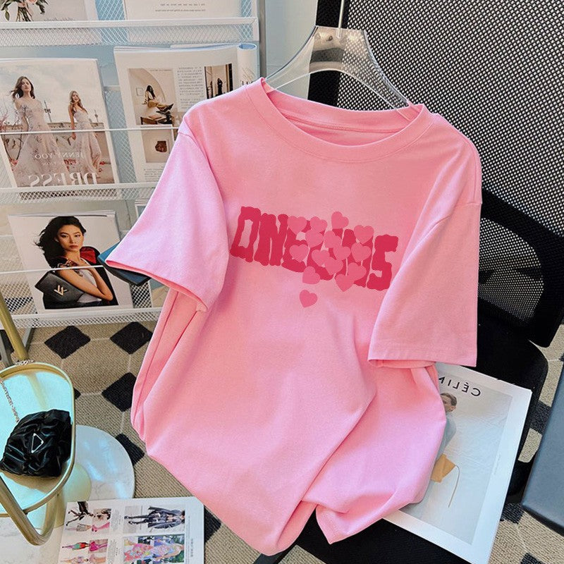 Rose Quartz Pure Cotton Tee with Sculpted Shoulder Detail