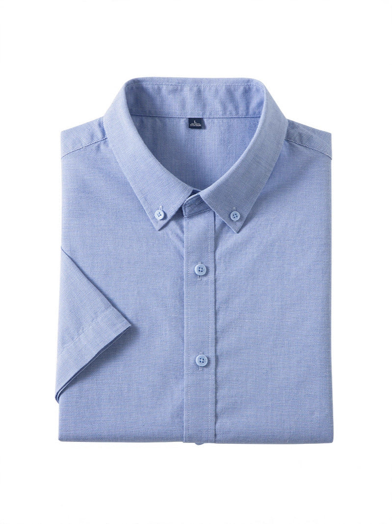 [Cool Linen] Gray Short Sleeves men's casual shirt - button-up design with relaxed comfortable fit