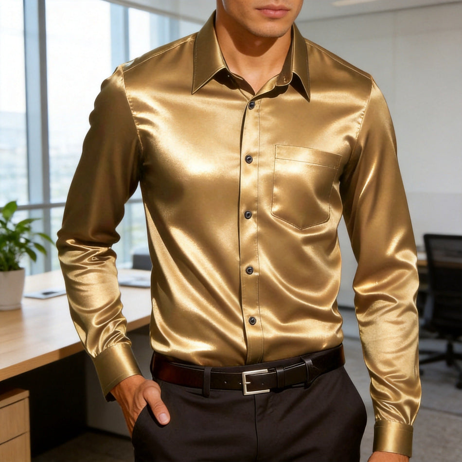 Men's High-Grade Light-Sense Ice Silk Slim Fit Shirt