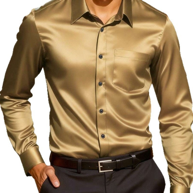 White men's casual shirt - button-up design with relaxed comfortable fit