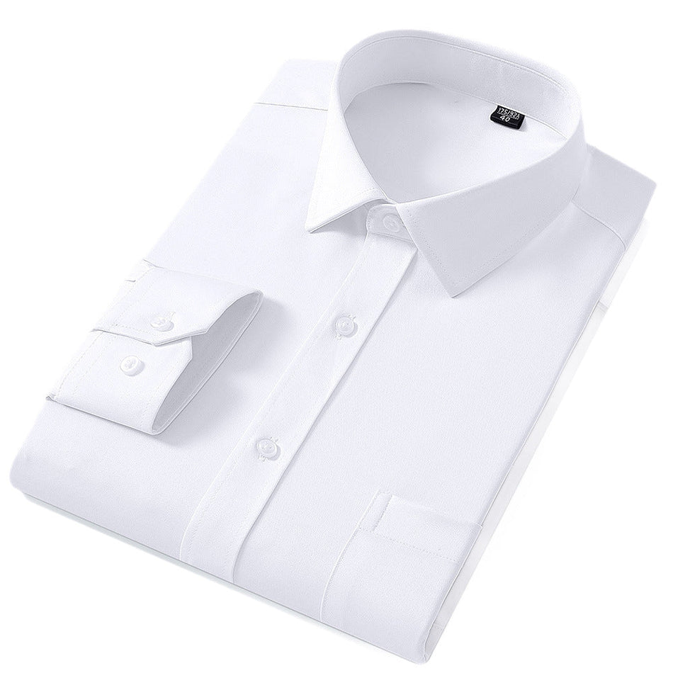 Bw- White men's casual shirt - button-up design with relaxed comfortable fit