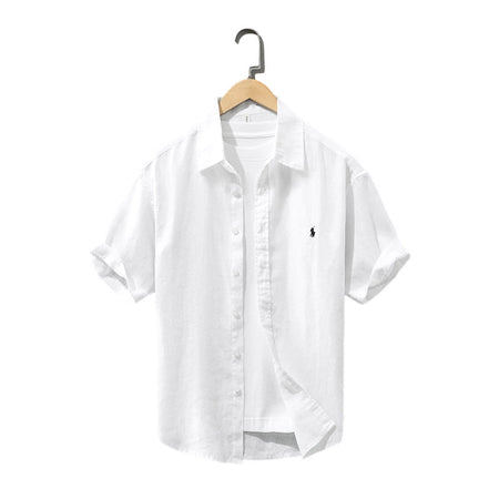 White men's casual shirt - button-up design with relaxed comfortable fit