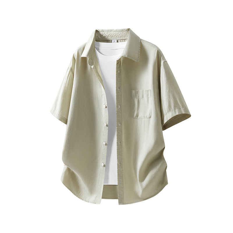 Light Gray men's casual shirt - button-up design with relaxed comfortable fit