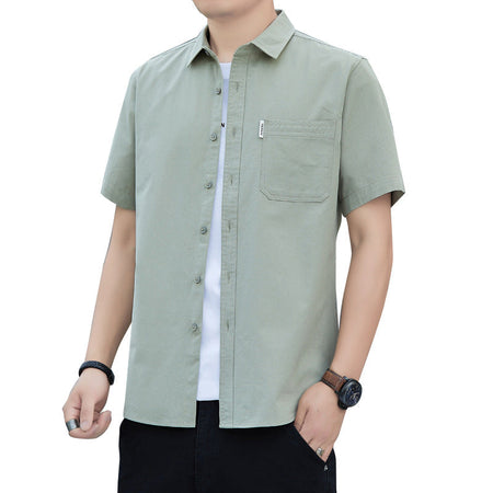Black men's casual shirt - button-up design with relaxed comfortable fit