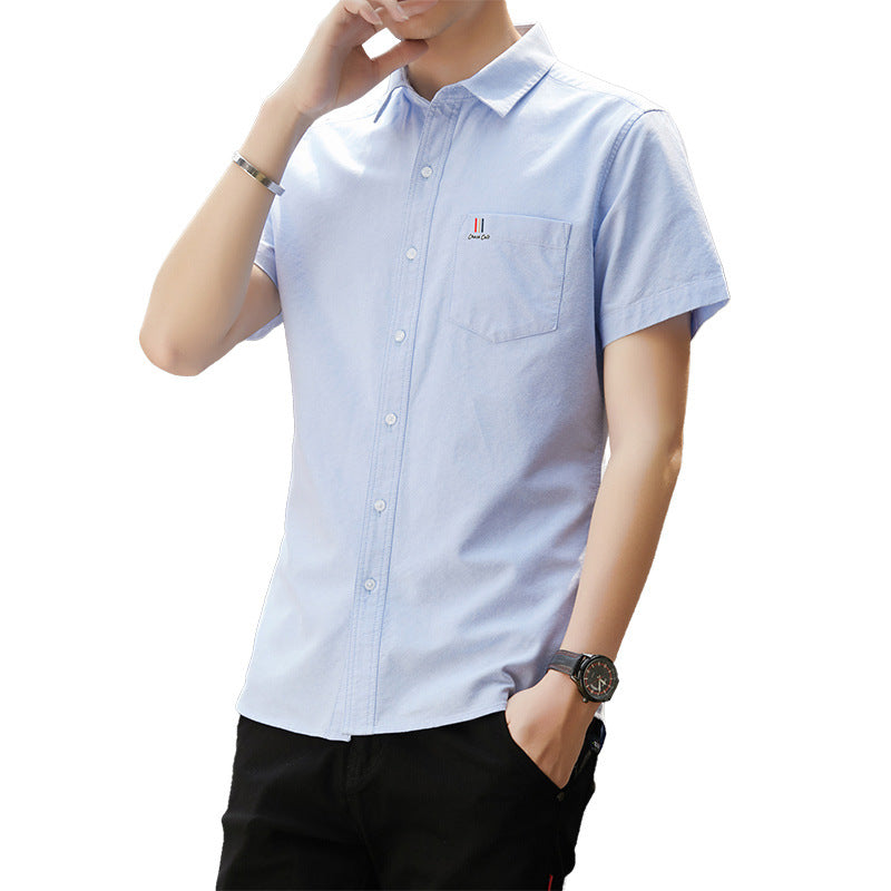 White men's casual shirt - button-up design with relaxed comfortable fit