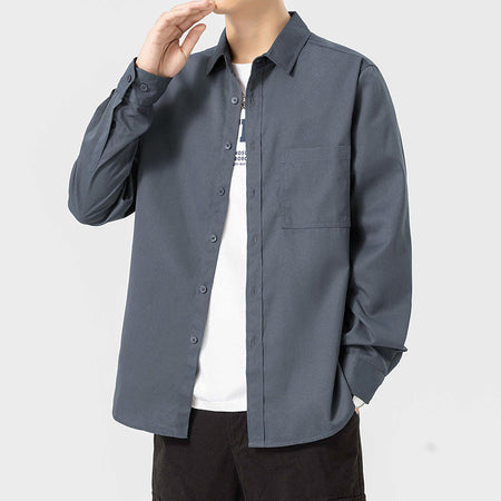 Dark Gray men's casual shirt - button-up design with relaxed comfortable fit