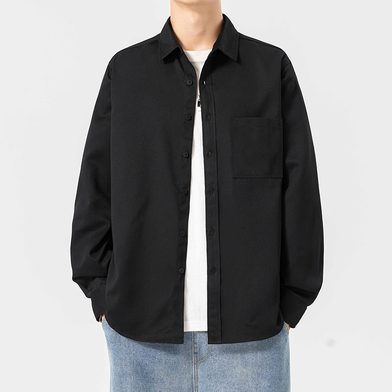 Men's Relaxed Long-Sleeve Cotton Workwear Shirt Jacket