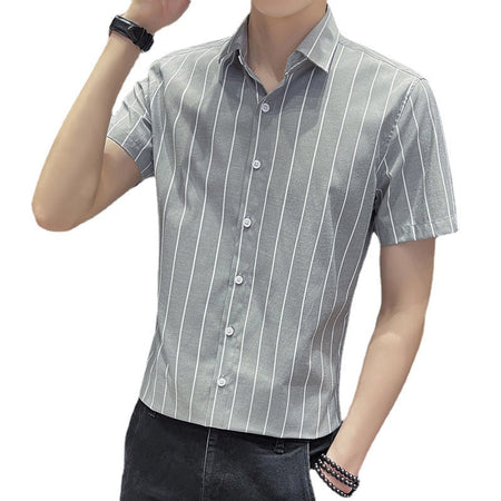 White men's casual shirt - button-up design with relaxed comfortable fit
