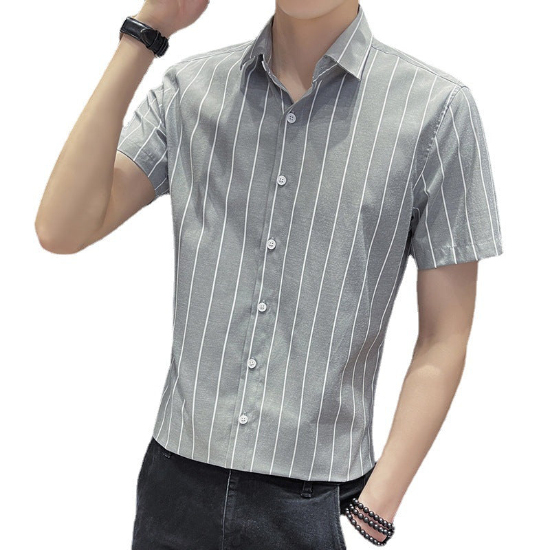 White men's casual shirt - button-up design with relaxed comfortable fit