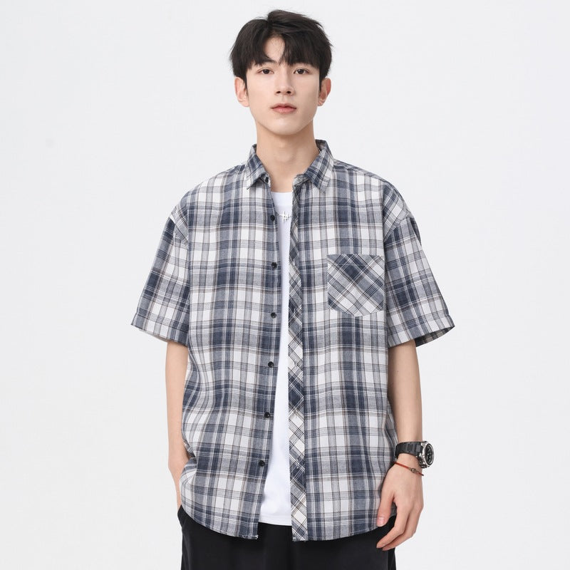 Black men's casual shirt - button-up design with relaxed comfortable fit